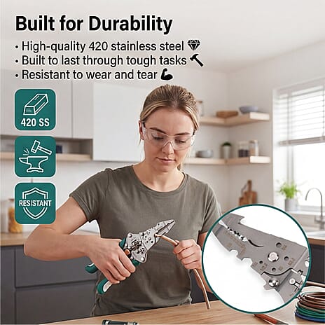 Professional Foldable Multi-Functional Wire Stripper & Cutter - Green