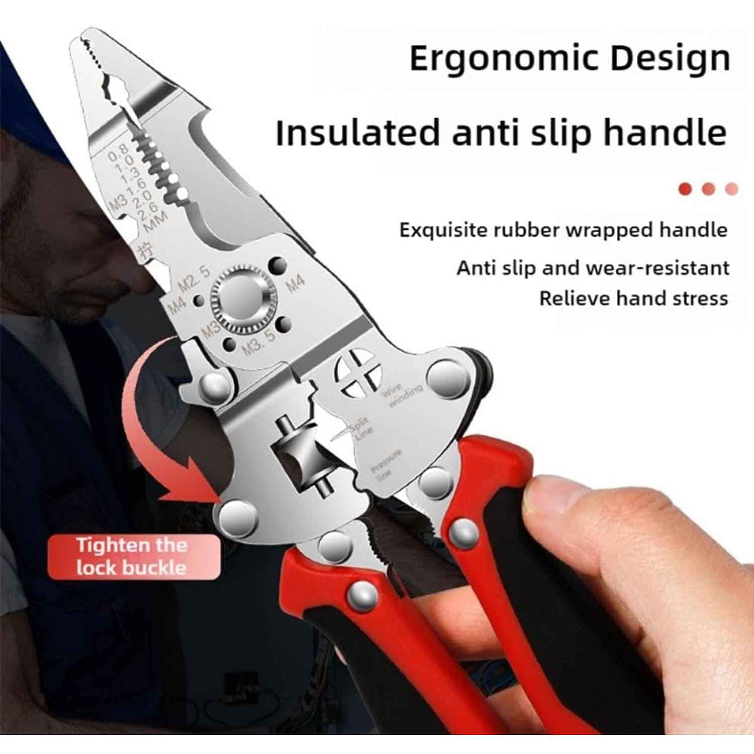 Professional Foldable Multi-Functional Wire Stripper & Cutter - Green