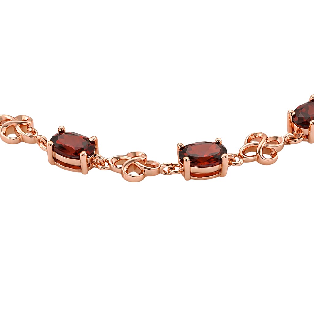EverTrue Red Garnet Fancy Bracelet (Size - 8) Pure Yellow Brass  9.500  Ct.
