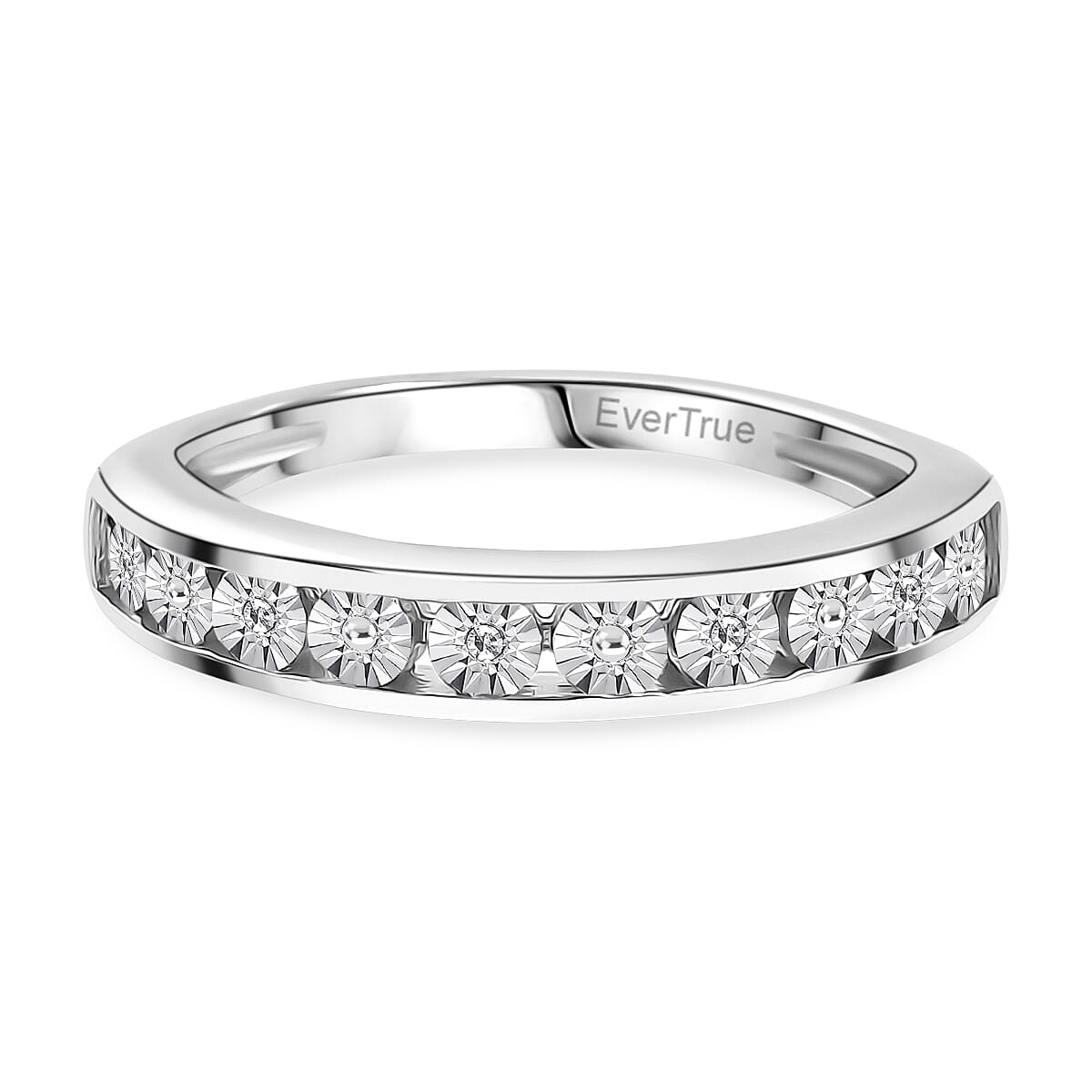 EverTrue Natural White Diamond Half Eternity Band Ring