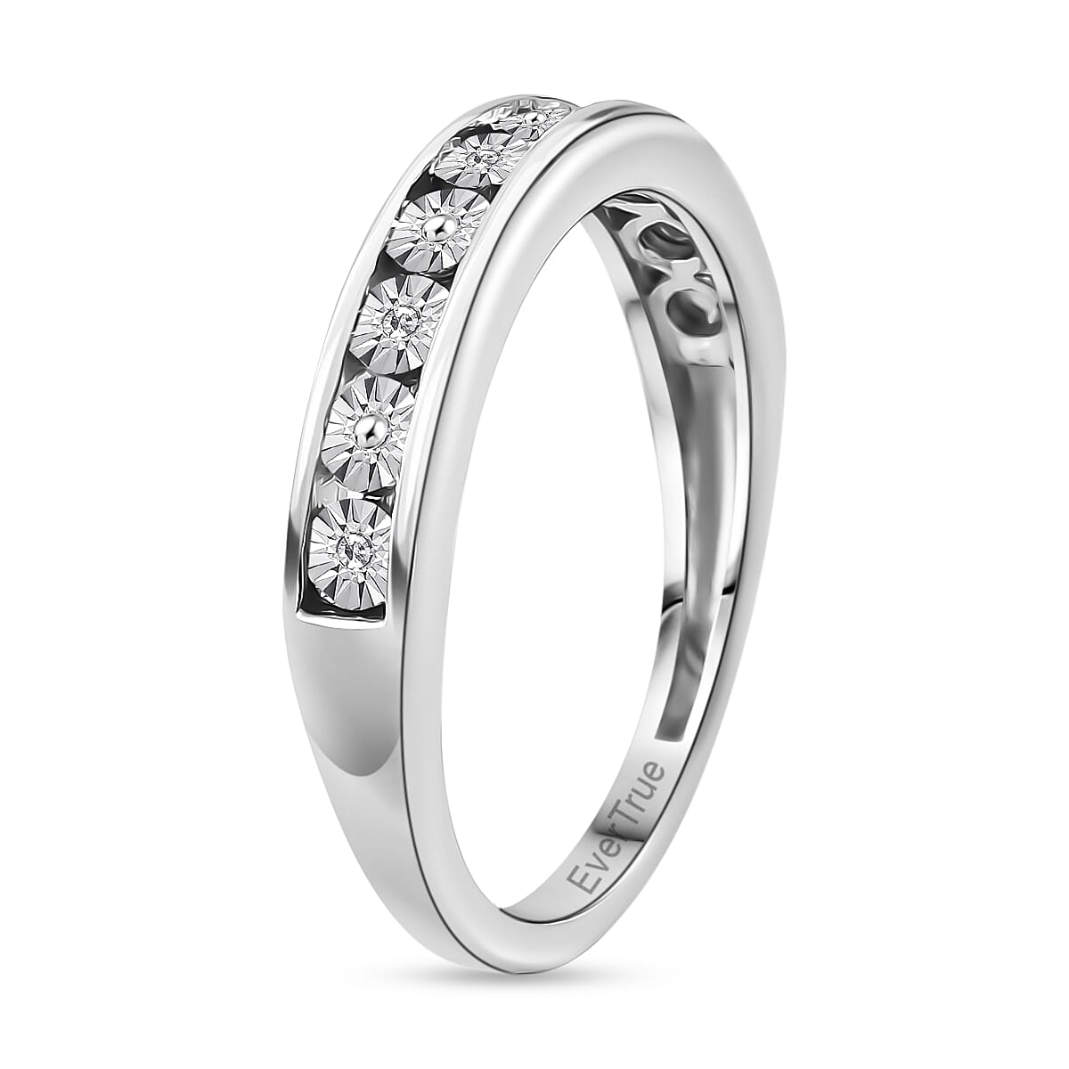 EverTrue Natural White Diamond Half Eternity Band Ring