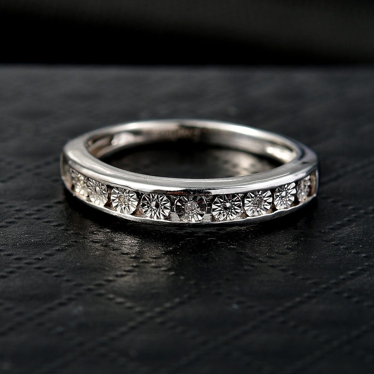 EverTrue Natural White Diamond Half Eternity Band Ring