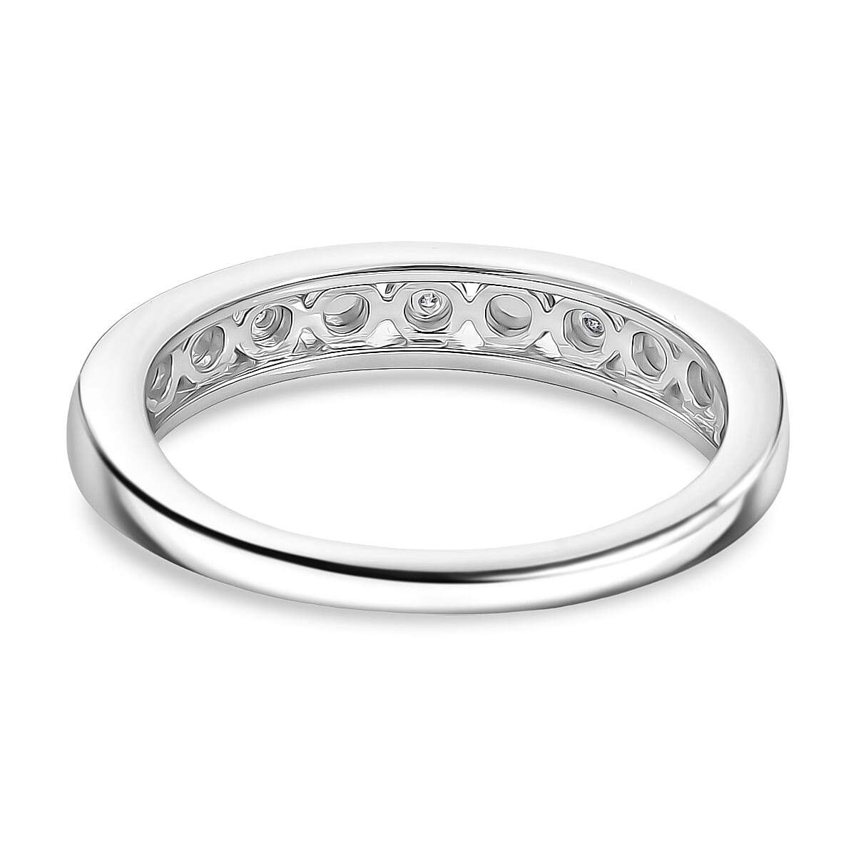 EverTrue Natural White Diamond Half Eternity Band Ring
