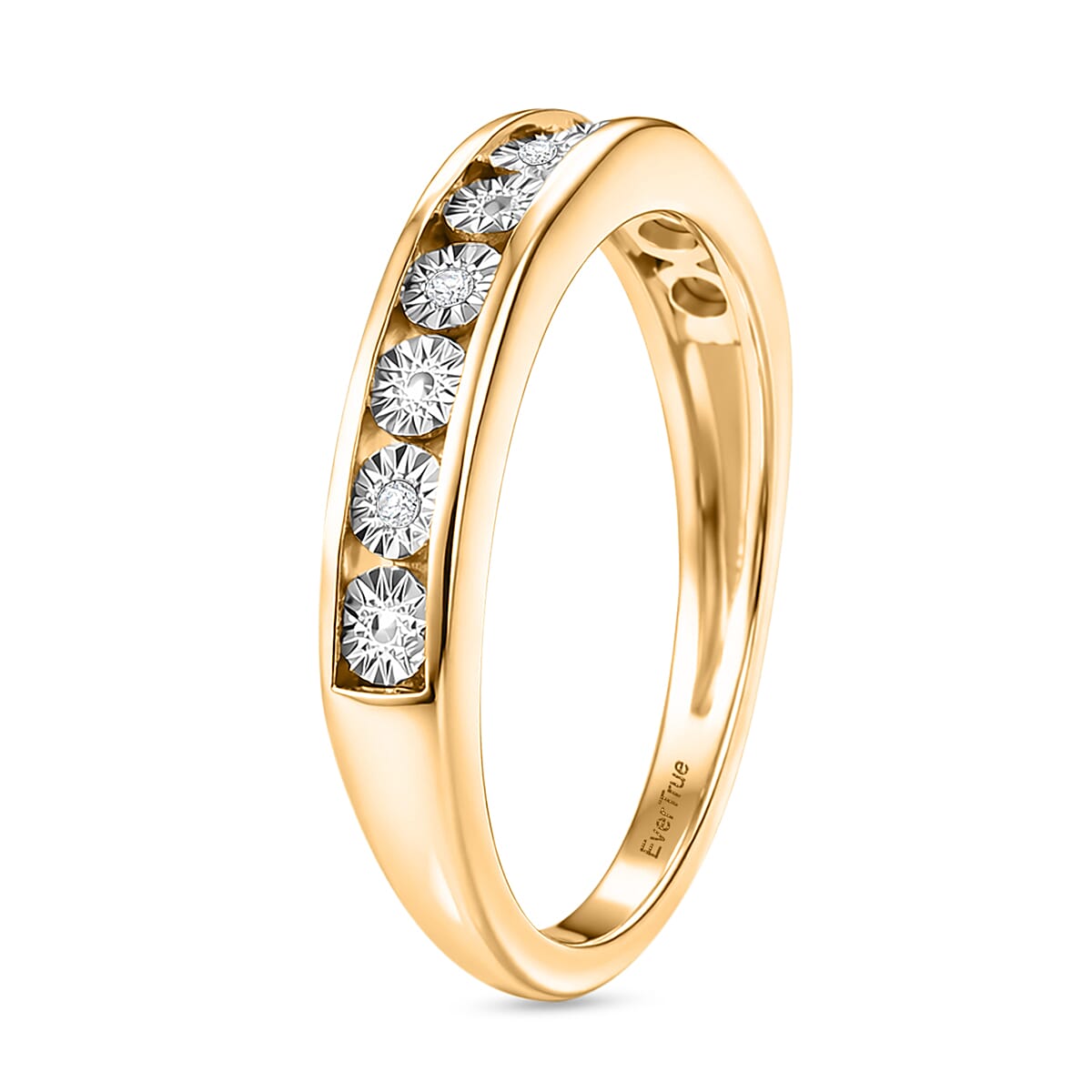 EverTrue Natural White Diamond Half Eternity Band Ring