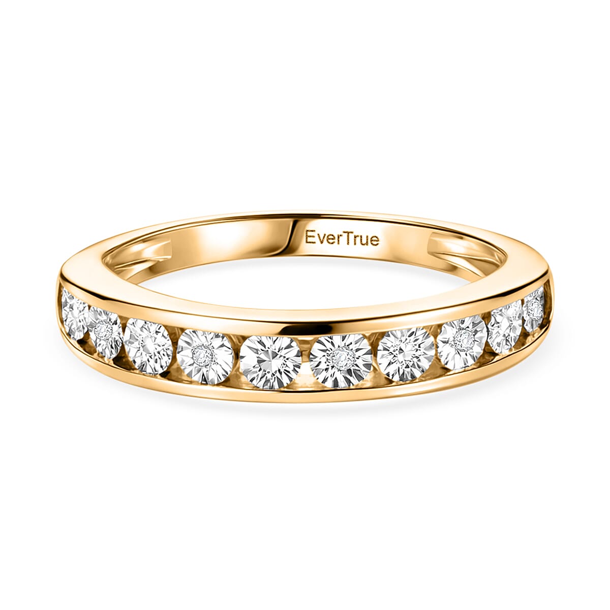 EverTrue Natural White Diamond Half Eternity Band Ring