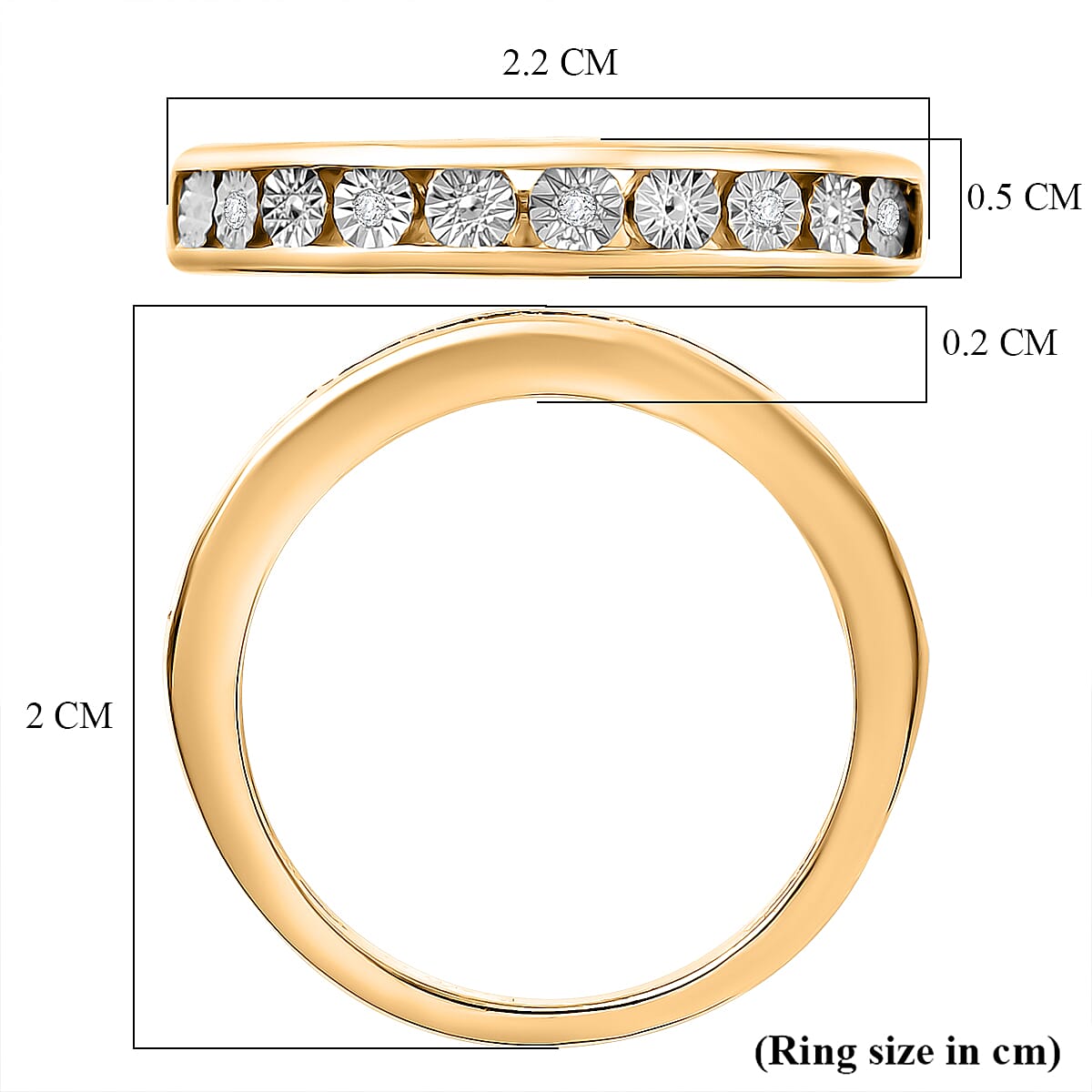 EverTrue Natural White Diamond Half Eternity Band Ring