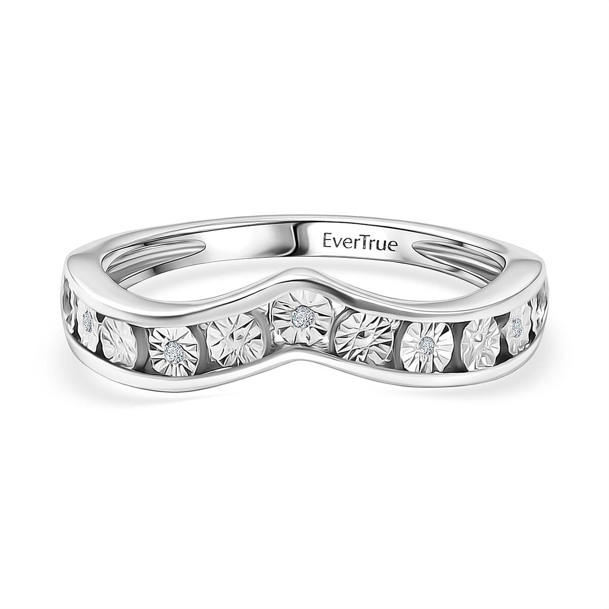 EverTrue White Diamond Wishbone Band Ring