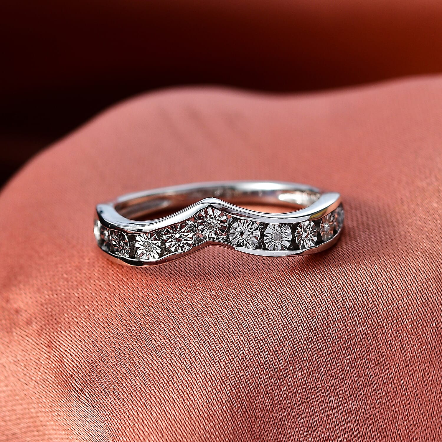 EverTrue White Diamond Wishbone Band Ring