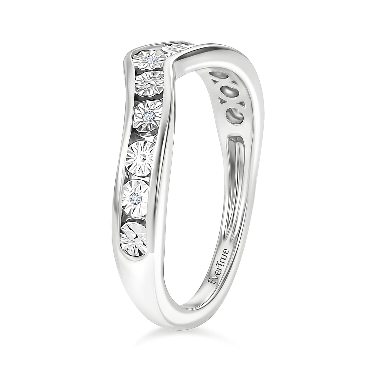 EverTrue White Diamond Wishbone Band Ring