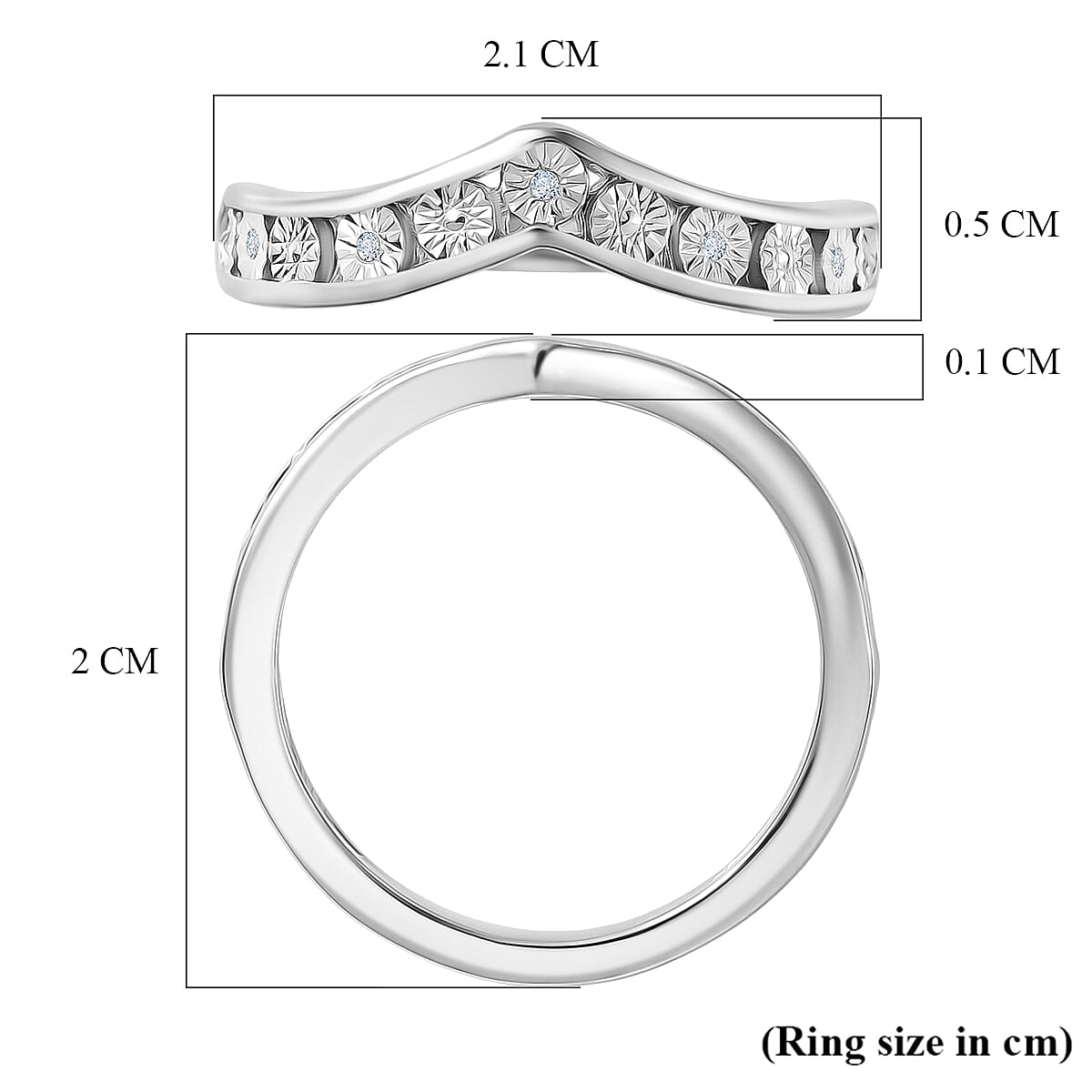 EverTrue White Diamond Wishbone Band Ring