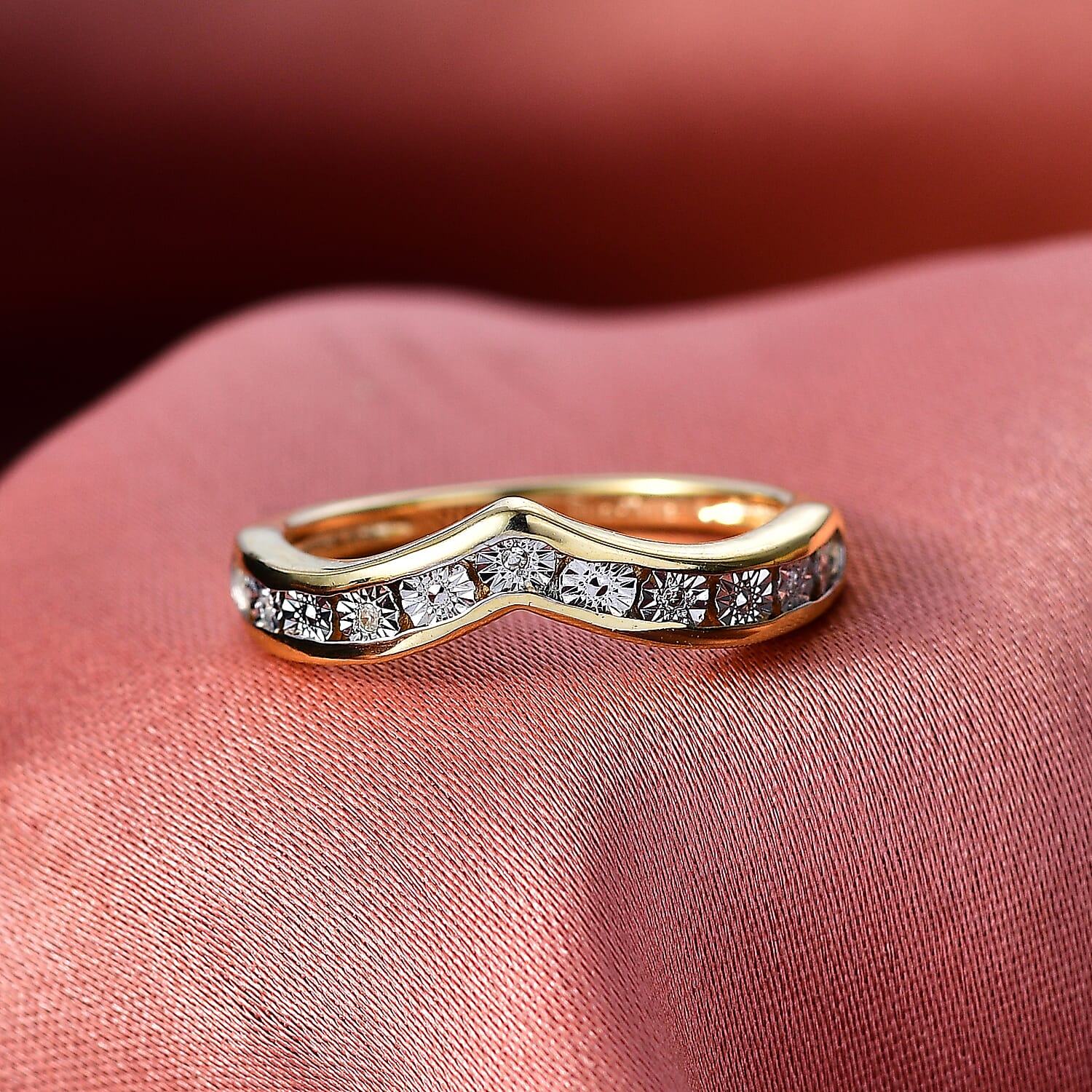 EverTrue White Diamond Wishbone Band Ring