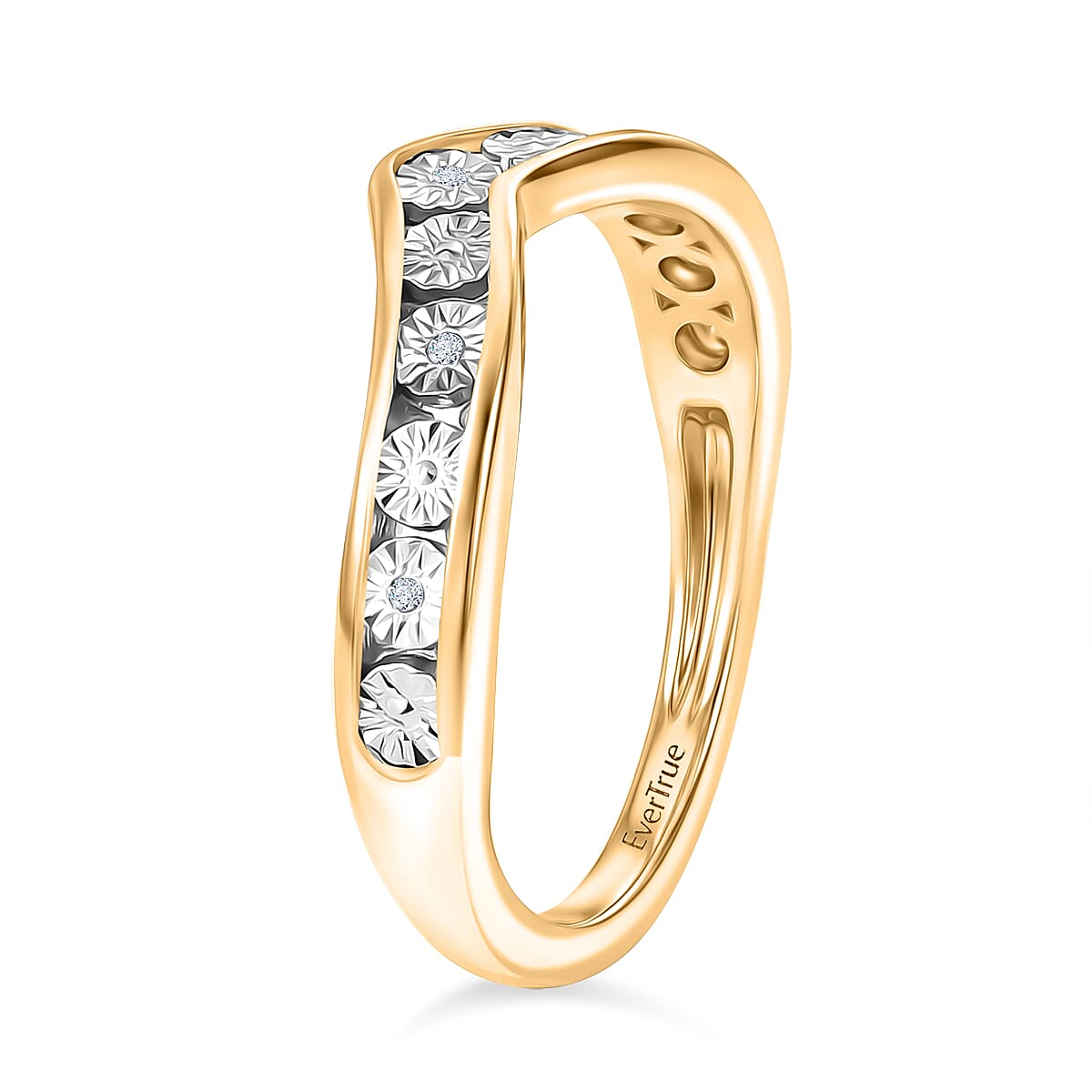 EverTrue White Diamond Wishbone Band Ring