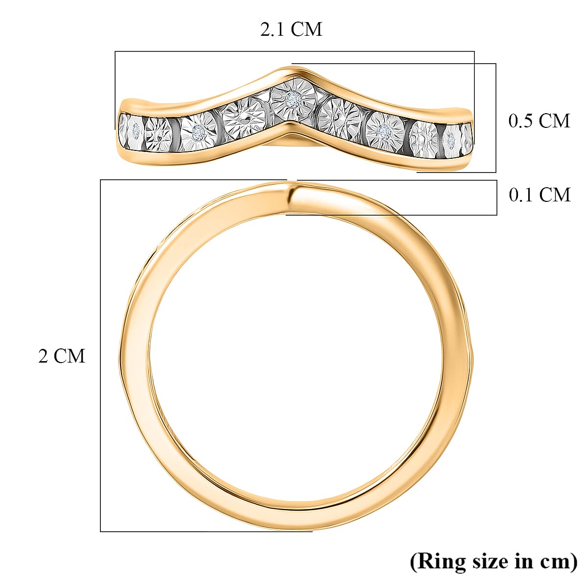 EverTrue White Diamond Wishbone Band Ring