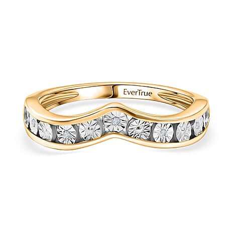 EverTrue White Diamond Wishbone Band Ring in Yellow Gold Tone