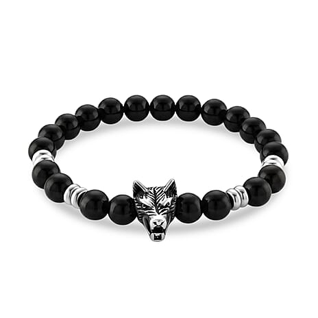 Natural Shungite Wolf Charm Adjustable Bracelet 75.00 Ct.