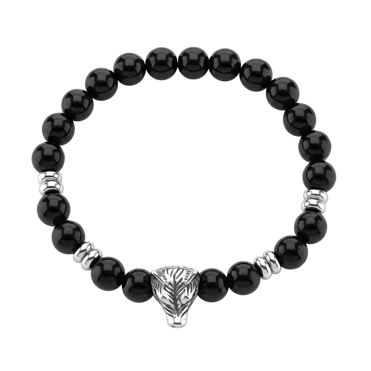 Natural Shungite Wolf Charm Adjustable Bracelet 75.00 Ct.