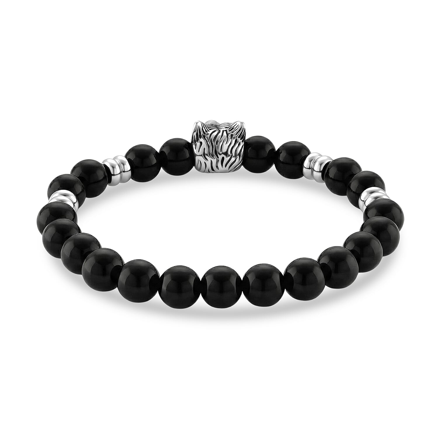 Natural Shungite Wolf Charm Adjustable Bracelet 75.00 Ct.