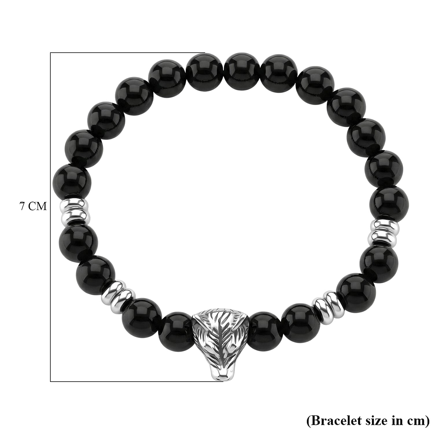 Natural Shungite Wolf Charm Adjustable Bracelet 75.00 Ct.