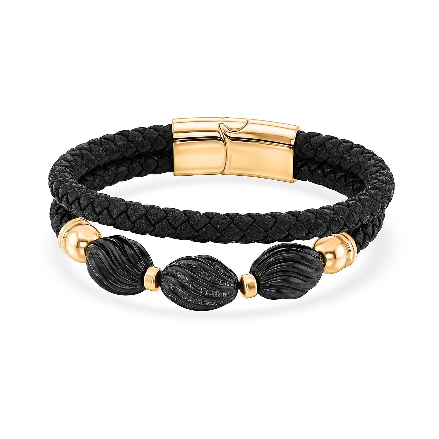 Natural Shungite Bracelet (Size - 7.5) with Magnetic Lock 40.00 Ct.