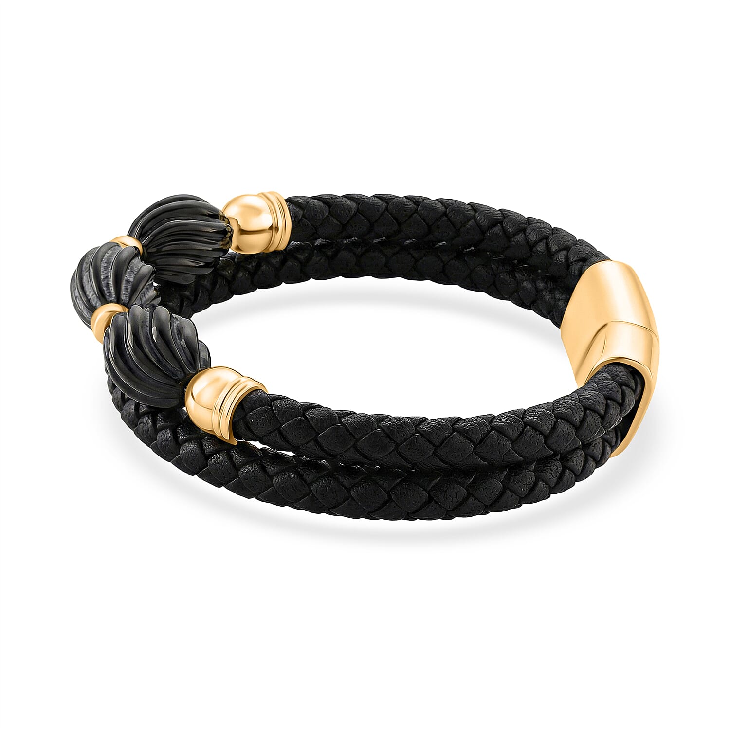 Natural Shungite Bracelet (Size - 7.5) with Magnetic Lock 40.00 Ct.