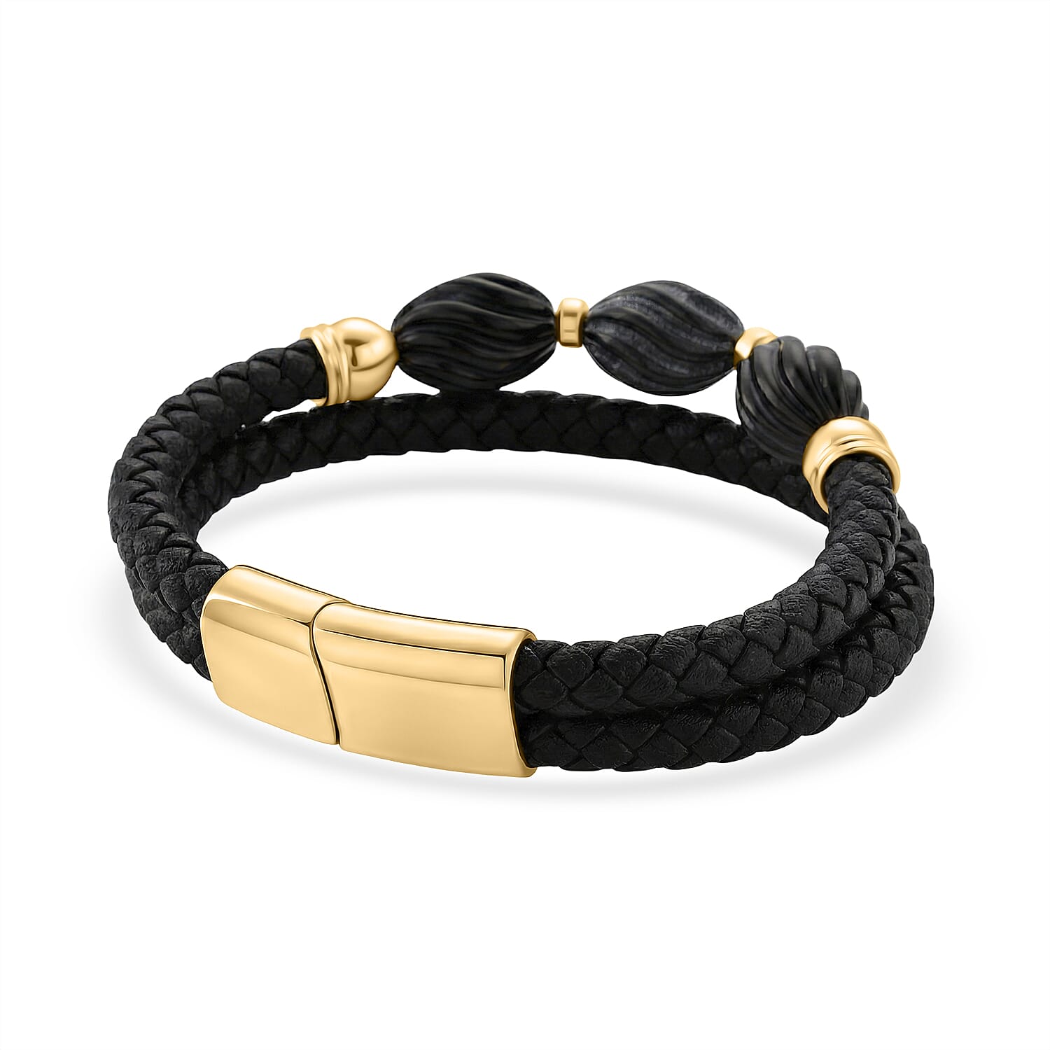 Natural Shungite Bracelet (Size - 7.5) with Magnetic Lock 40.00 Ct.