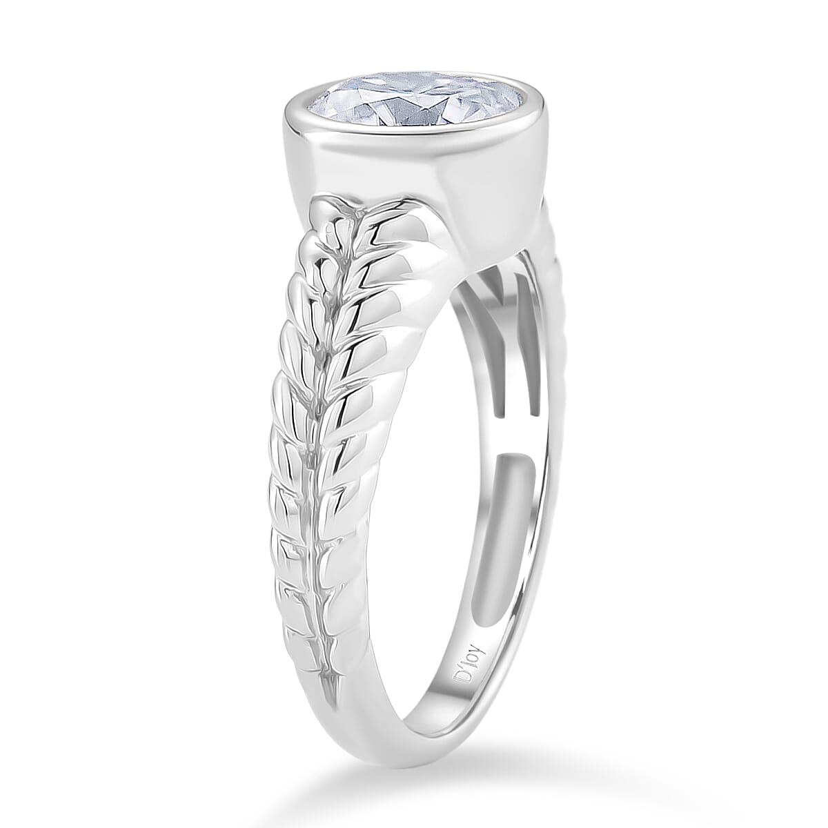 D'Joy Moissanite Solitaire Ring in Sterling Silver 1.91 Ct.