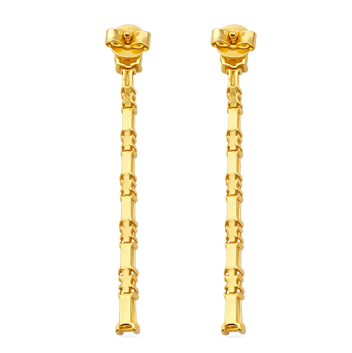 D'Joy Moissanite Drop Earring with Push Back in Yellow Gold Plated Sterling Silver 1.20 Ct.