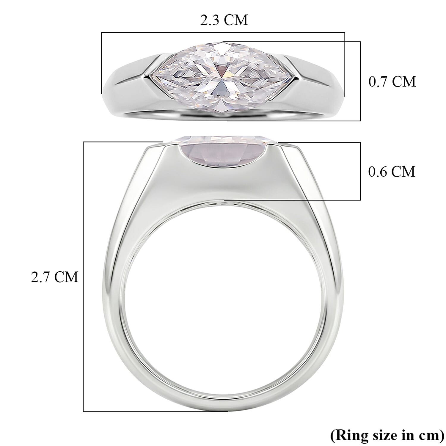 D'Joy - Moissanite Solitaire Ring in Rhodium Overlay Sterling Silver  1.86 Ct.