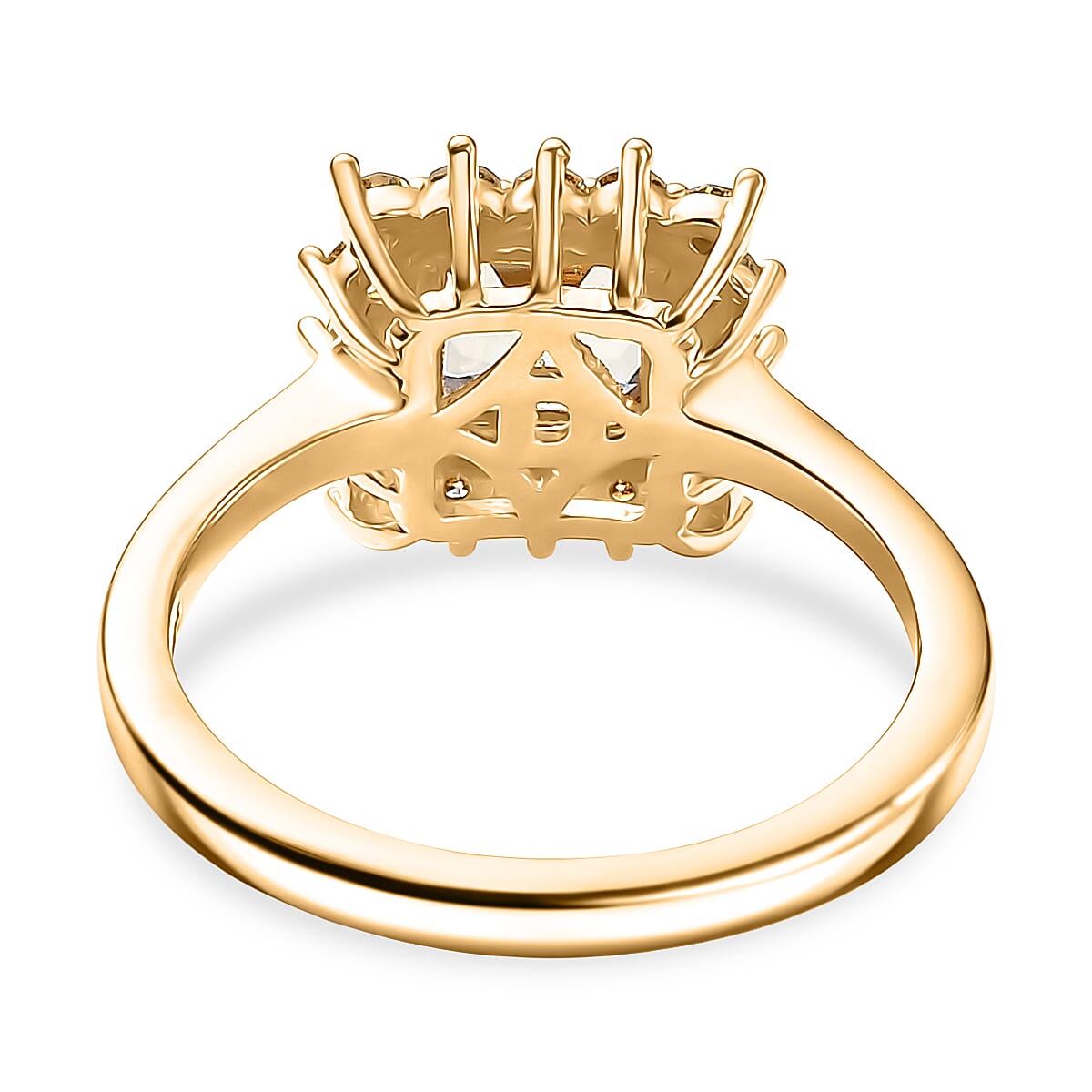 D'Joy Turkizite, Lab Grown Yellow Diamond Main Stone With Side Stone Ring in 18K YG VermeilSterling Silver  1.706  Ct.