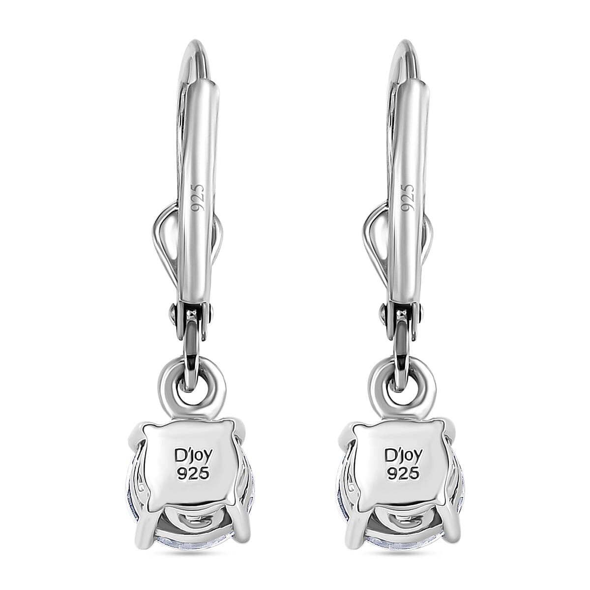 D'Joy Moissanite Earring with Lever Back in Platinum Overlay Sterling Silver 1.53 Ct.