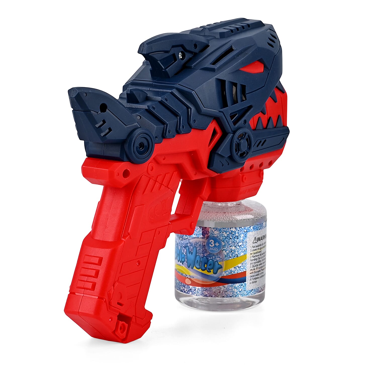 Mini Robotic Shark With 90mL Bubble Liquid Powered By 4xAA Battery (Not Incl.) - Red & Navy Blue