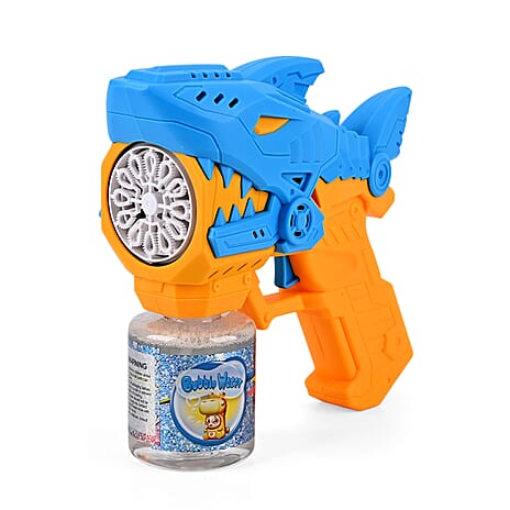 Mini Robotic Shark With 90mL Bubble Liquid Powered By 4xAA Battery (Not Incl.) - Yellow & Blue