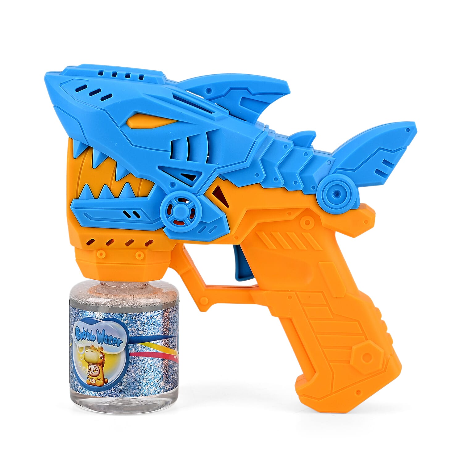 Mini Robotic Shark With 90mL Bubble Liquid Powered By 4xAA Battery (Not Incl.) - Yellow & Blue