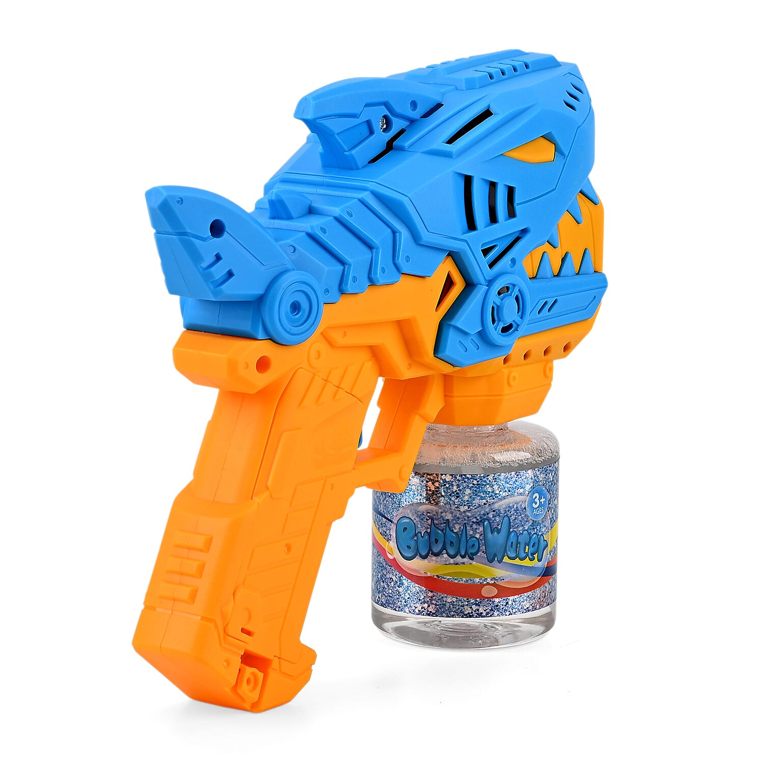 Mini Robotic Shark With 90mL Bubble Liquid Powered By 4xAA Battery (Not Incl.) - Yellow & Blue