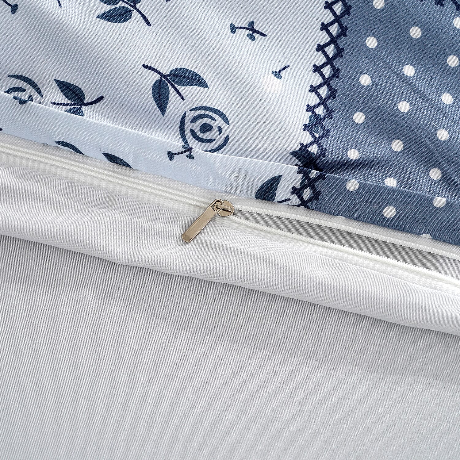LIVMORE Set of 4 - Printed Duvet Cover Set - Inc. Duvet Cover Fitted Sheet & 2 x Pillowcase