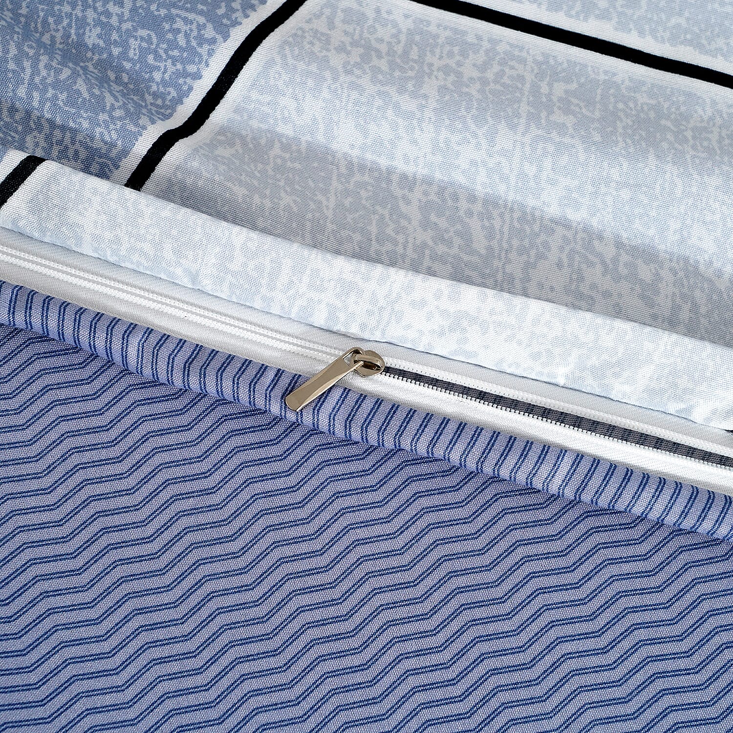 LIVMORE Set of 4 - Printed Duvet Cover Set - Inc. Duvet Cover Fitted Sheet & 2 x Pillowcase