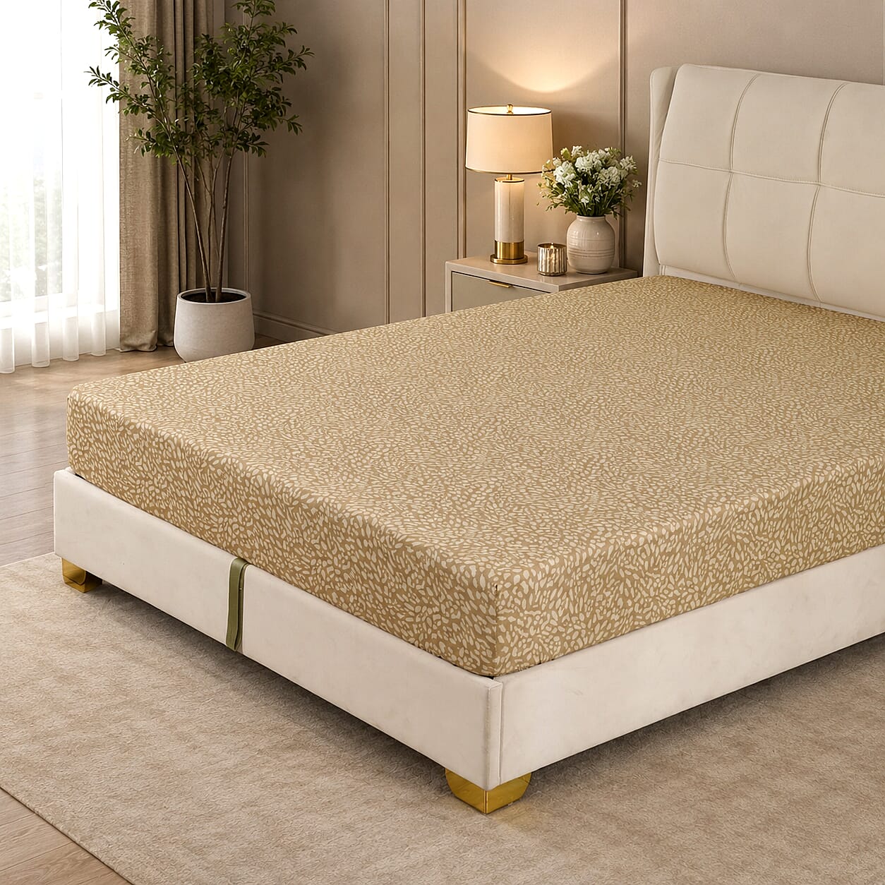 LIVMORE Set of 4 - Printed Duvet Cover Set - Inc. Duvet Cover Fitted Sheet & 2 x Pillowcase