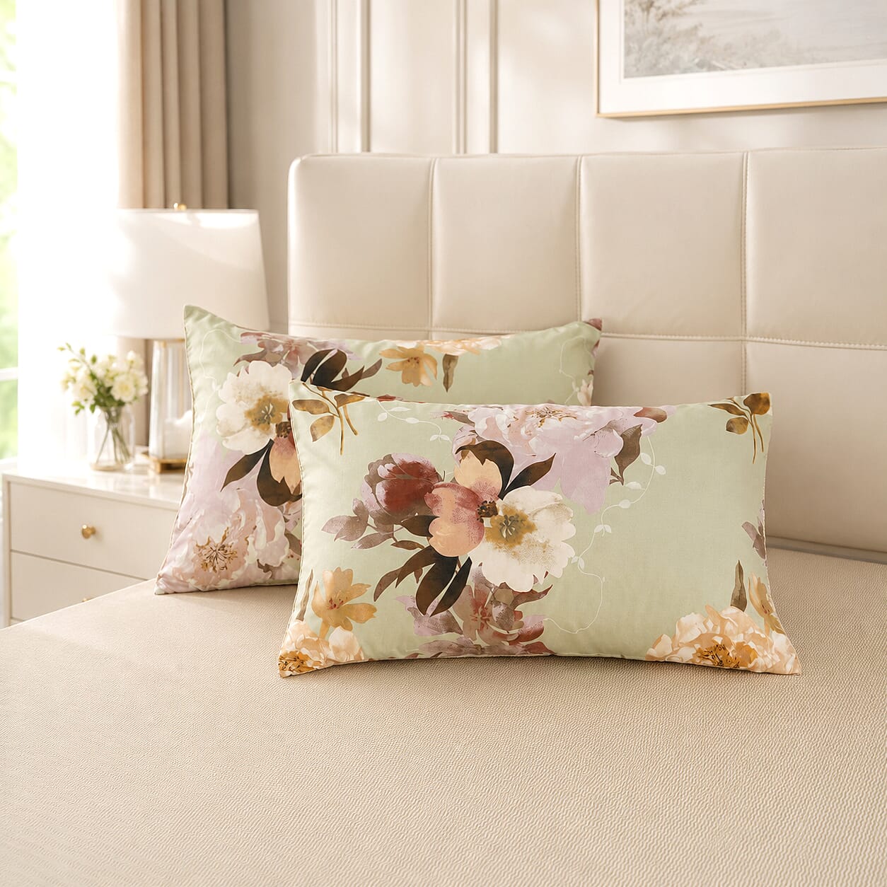 LIVMORE Set of 4 - Printed Duvet Cover Set - Inc. Duvet Cover Fitted Sheet & 2 x Pillowcase
