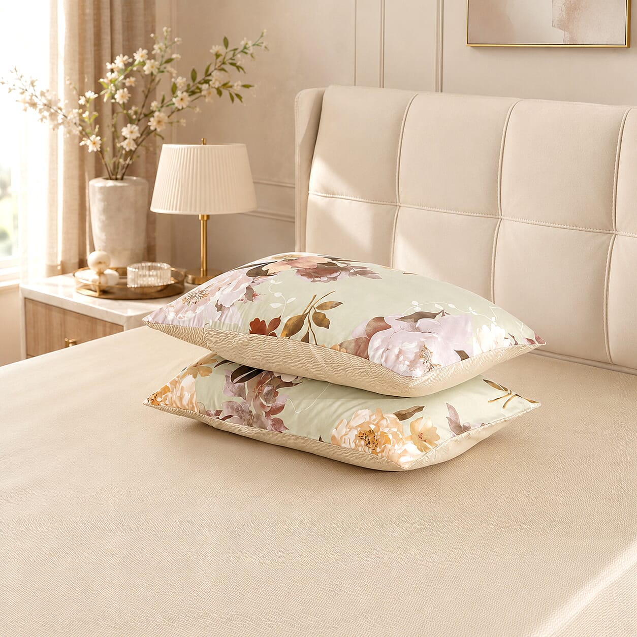 LIVMORE Set of 4 - Printed Duvet Cover Set - Inc. Duvet Cover Fitted Sheet & 2 x Pillowcase