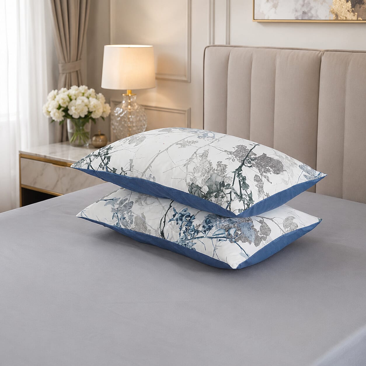 LIVMORE Set of 3 - Printed Comforter with 2 Pillowcases
