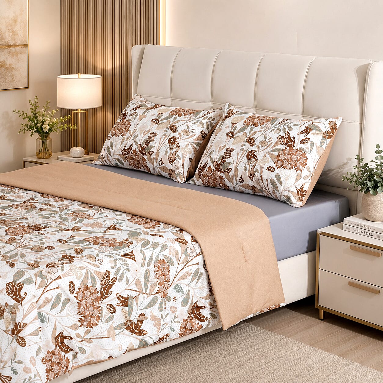 LIVMORE Set of 3 - Printed Comforter with 2 Pillowcases
