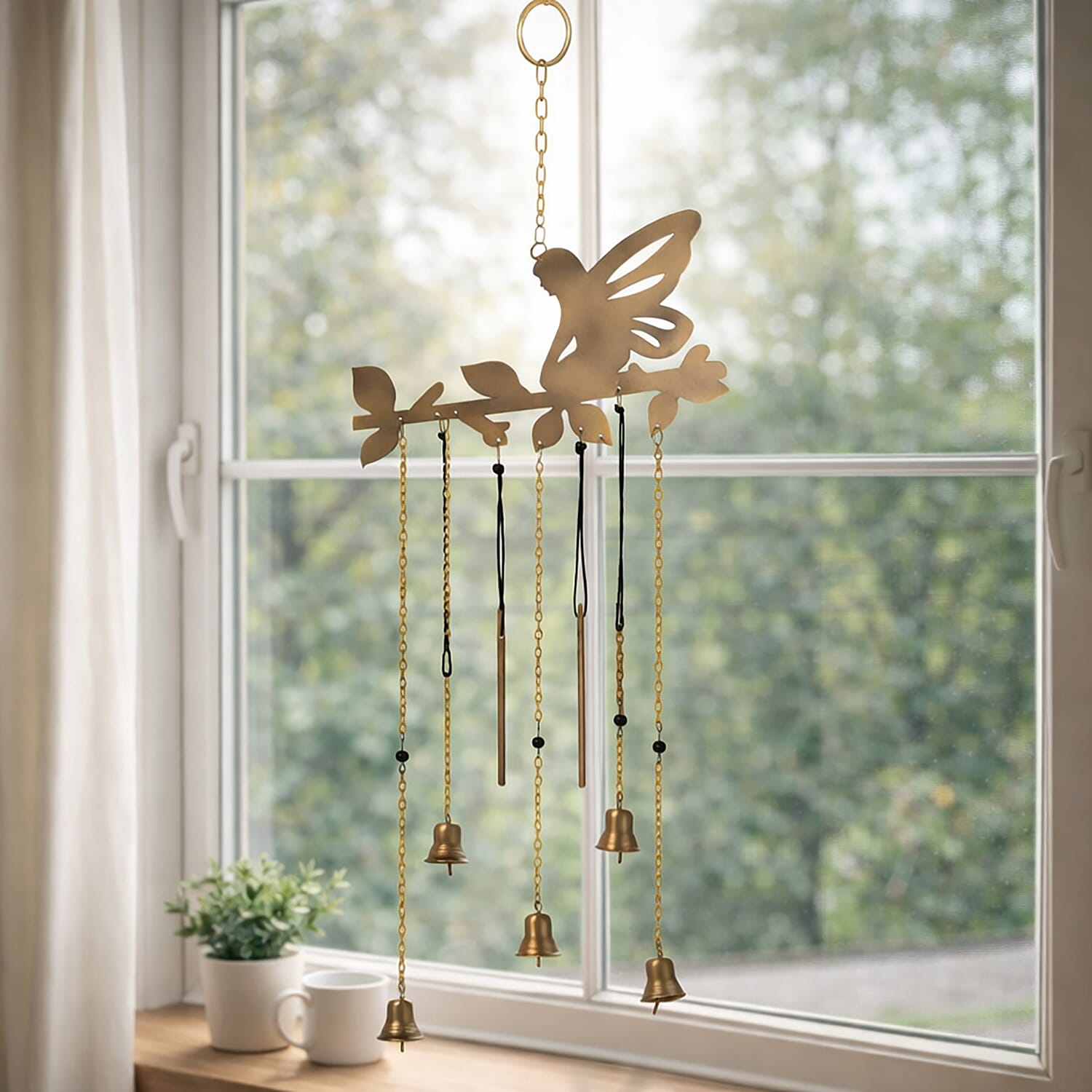 Handmade Iron Fairy Wind Chime (51 cm) - Golden