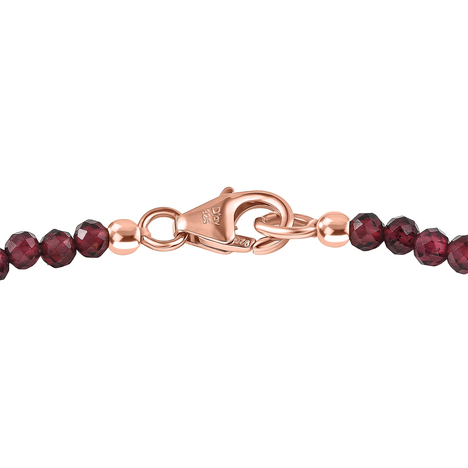 D'Joy AAA Rose De France Amethyst & Red Garnet Linking Bracelet (Size - 7) in 18K Vermeil Rose Gold Plated Sterling Silver 14.95 Ct.