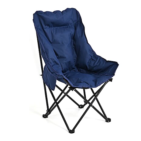 Heavy Duty Padded Foldable Oxford Cloth Camping Chair (90x46x46cm) - Blue
