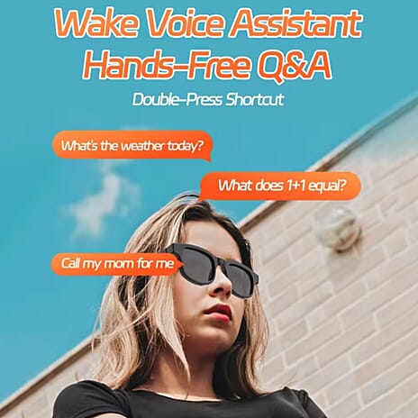 V3 Wireless Bluetooth Audio Smart Glasses - Black