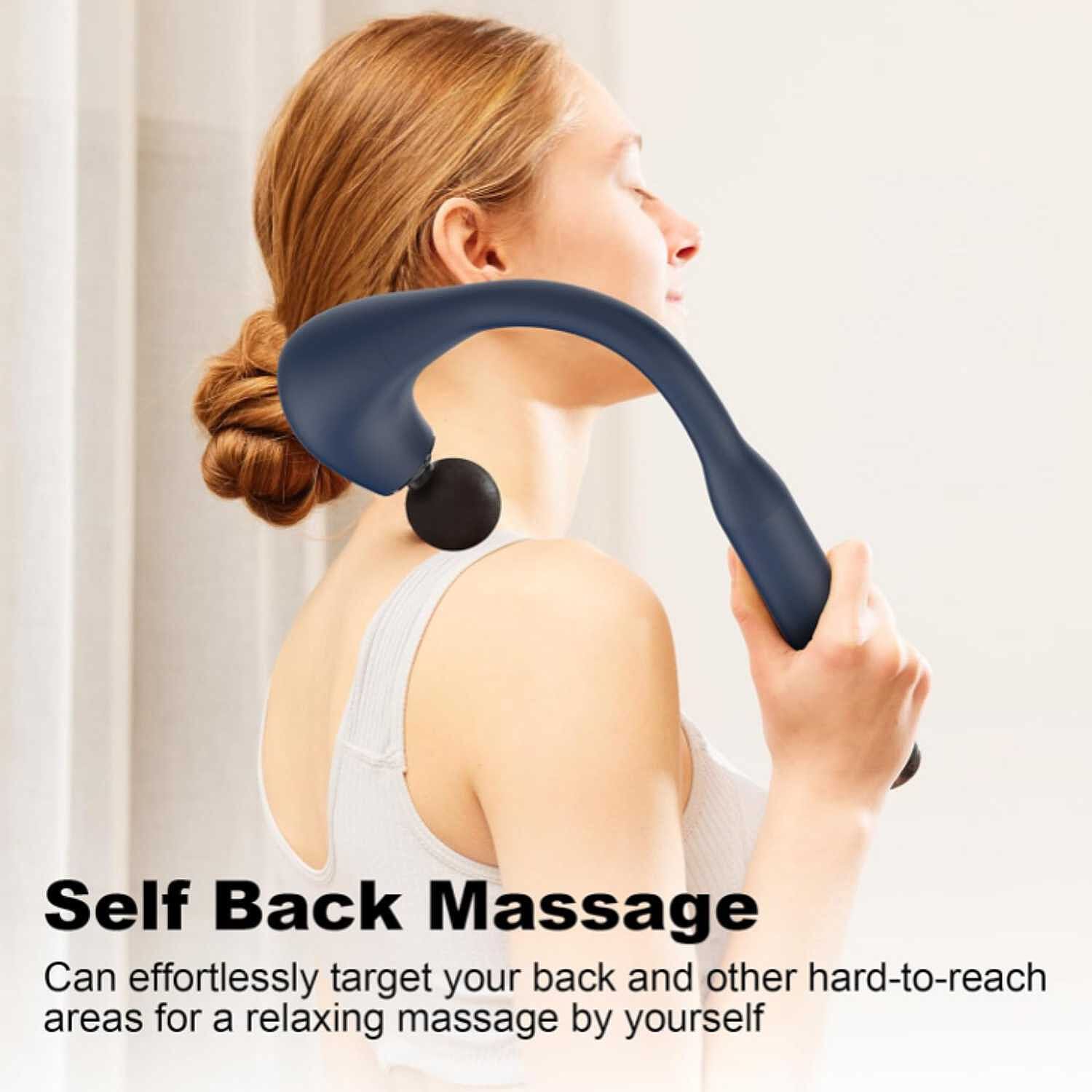 Electric Fascia Massager Body Relaxation Trigger Point Massage Device with 5 Interchangeable Heads - Green