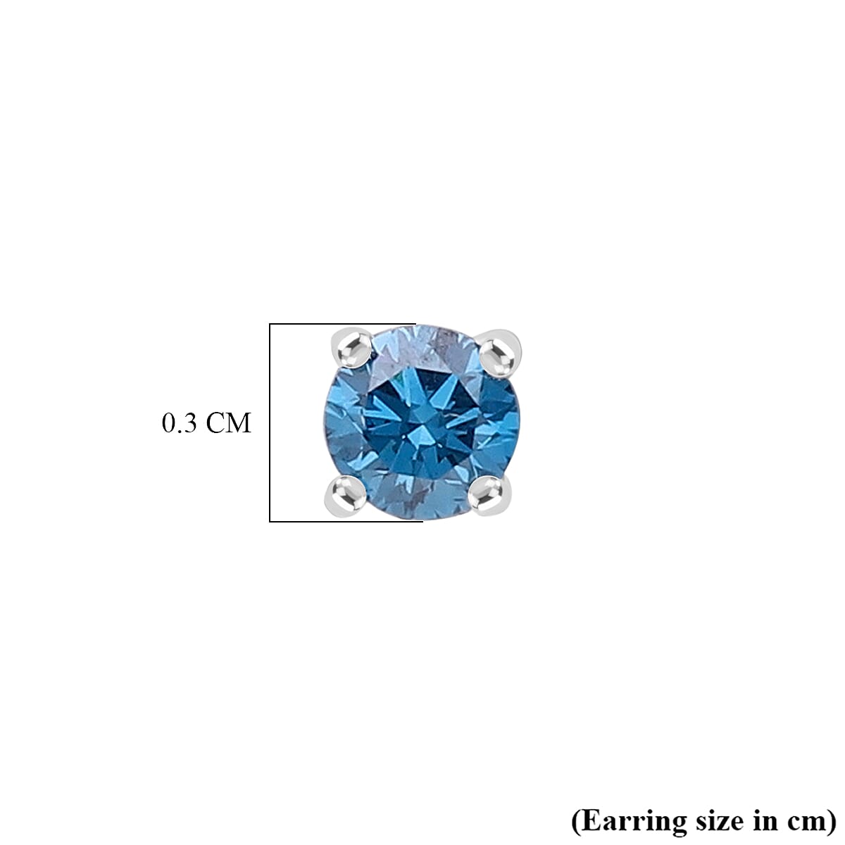 Luxuriant Lab Grown Blue Diamond Earrings (VS) in Rhodium Sterling Silver 0.26 Ct.