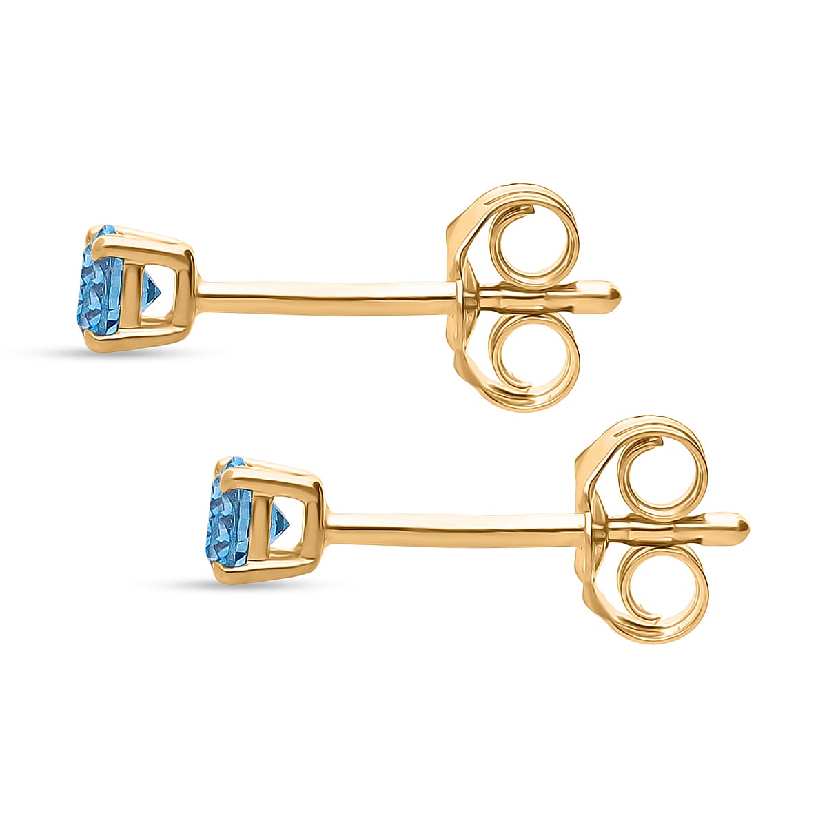 Luxuriant Lab Grown Blue Diamond Earrings (VS) in 18K Gold Vermeil Sterling Silver 0.26 Ct.
