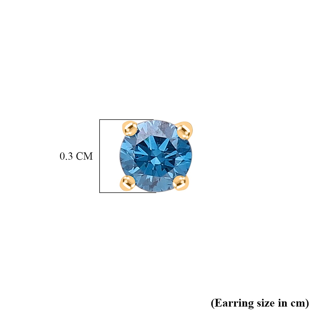 Luxuriant Lab Grown Blue Diamond Earrings (VS) in 18K Gold Vermeil Sterling Silver 0.26 Ct.