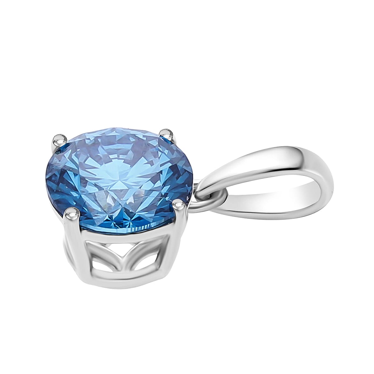 Close Out Deal - Luxuriant 9K White Gold SGL Certified VS Vivid Blue Lab Grown Diamond Pendant 1.00 Ct.